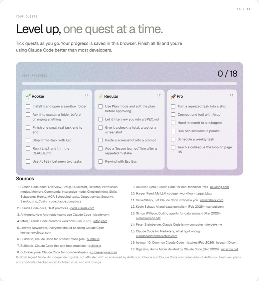 Level-up quests with a progress bar